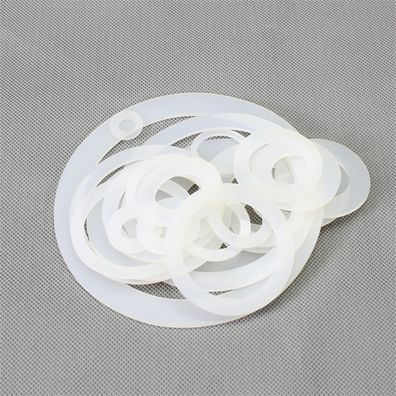 

Precise Silicon Washer Rubber Gasket Fastener Sealing Spacer Cushion Pad 4 - 22mm 0.5 - 3mm Thick Translucent White