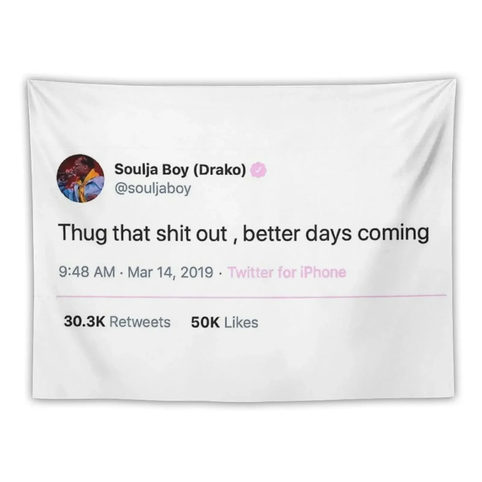 

Soulja Boy Tweet Tapestry Room Decorating Aesthetic Kawaii Room Decor Wall Carpet Decoration For Rooms Tapestry