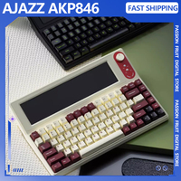 AJAZZ AKP846 Mechanical Keyboard 10.1 LCD Color Screen Large Screen Wired Full Key Hot-swappable Custom PC Gaming Keyboard Gift
