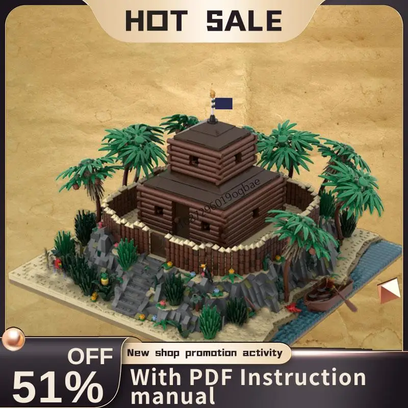 

New 5946Pcs Moc European Medieval Pirates Seriestreasure Island Stockade Model Diy Creative Ideas Kids Toy Gift Building Blocks