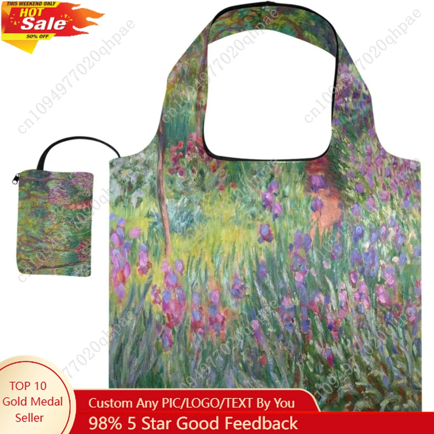 

Reusable Grocery Bag Foldable Shopping Tote Bag with Storage Pouch