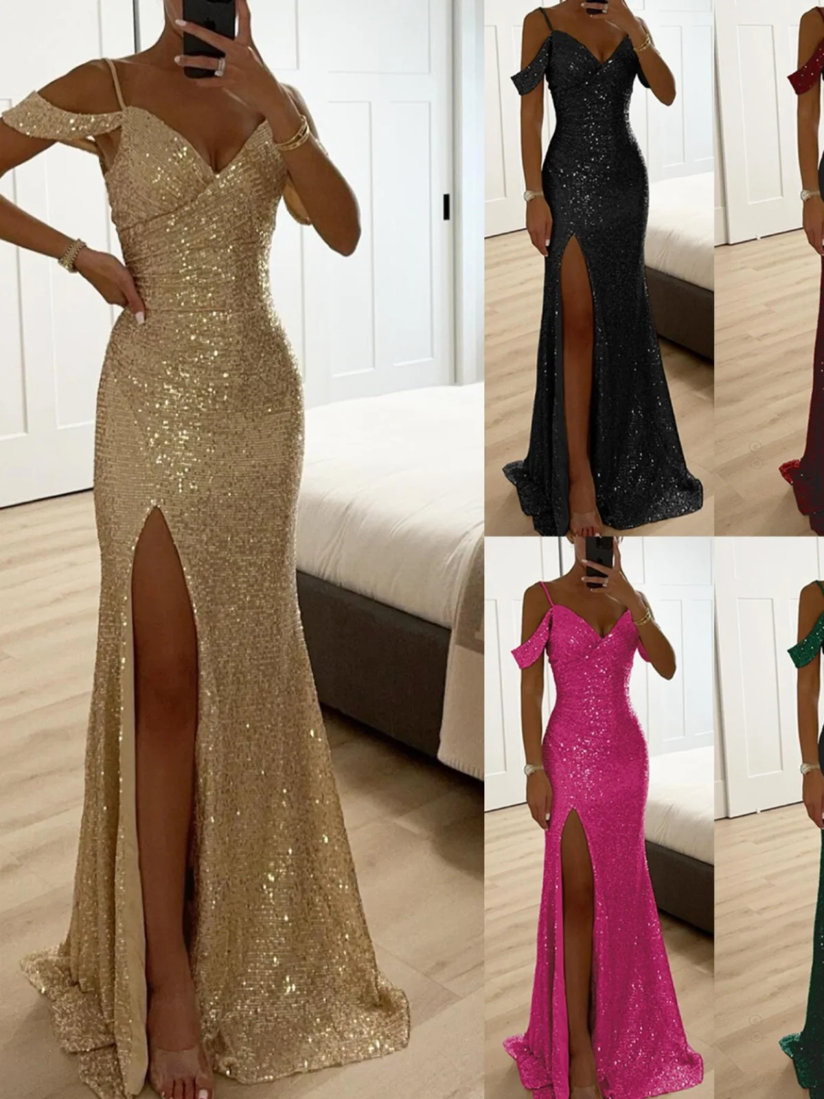 Casual Sequin Slit … - image