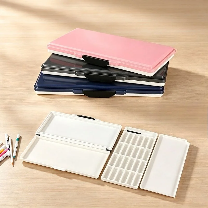24 Grids Watercolor Palette Moisture Keeping Paint Box Multi-functional Solid Pigment Tray for Art Students Painting Creation