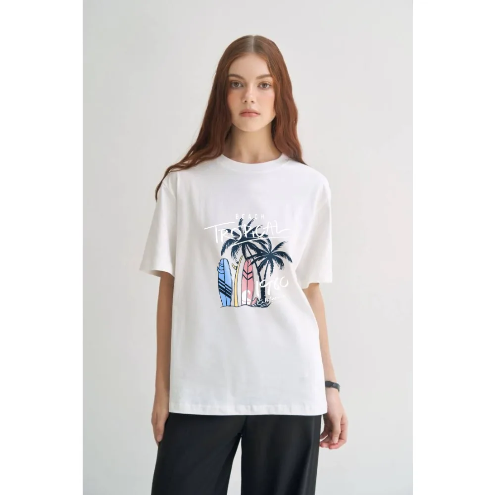 Summer Beach Palm Tree Surf TShirt Under Agility Lives Valid Print Casual Short Sleeve Tee for Men Women Vacation Wear