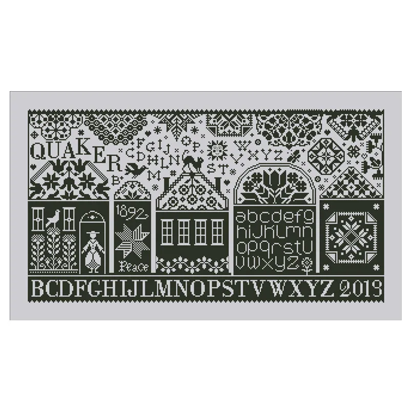 Quaker Street cross stitch kit cartoon word 18ct 14ct 11ct silver canvas cloth cotton thread embroidery DIY handmade needlework