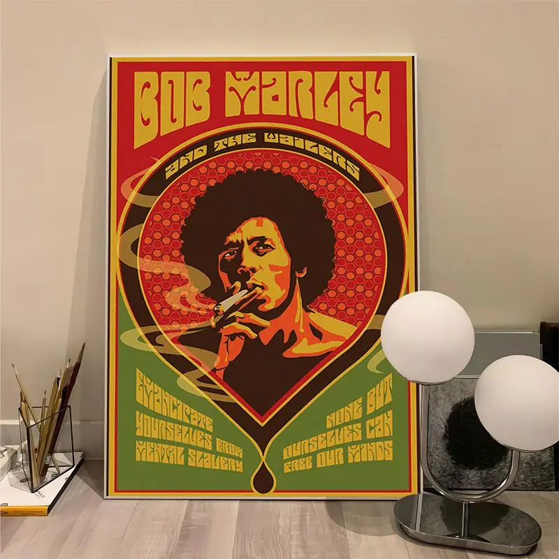 Reggae Wailing Wailers Bob Marley Classic Movie Posters Kraft Paper Vintage Poster Wall Art Painting Study Posters Wall Stickers