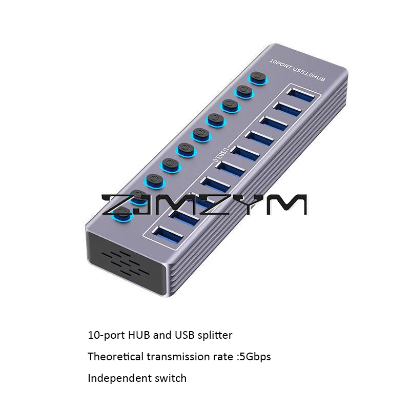 רכזת usb אחד עם עשר יציאות פלט רכזת 3.0 רציף הרחבה splitter dock