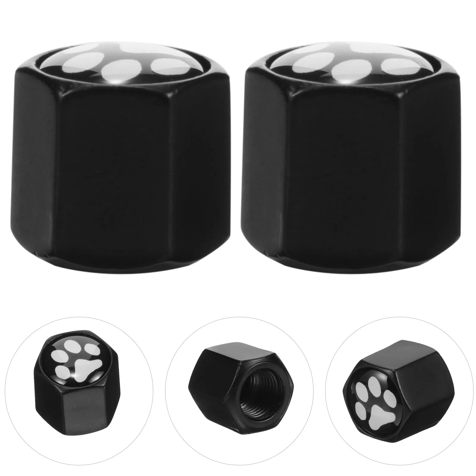 

Motorcycles Wheel Tire Valve Stem Caps Air Stainless Cover for Road Bike Black Stems