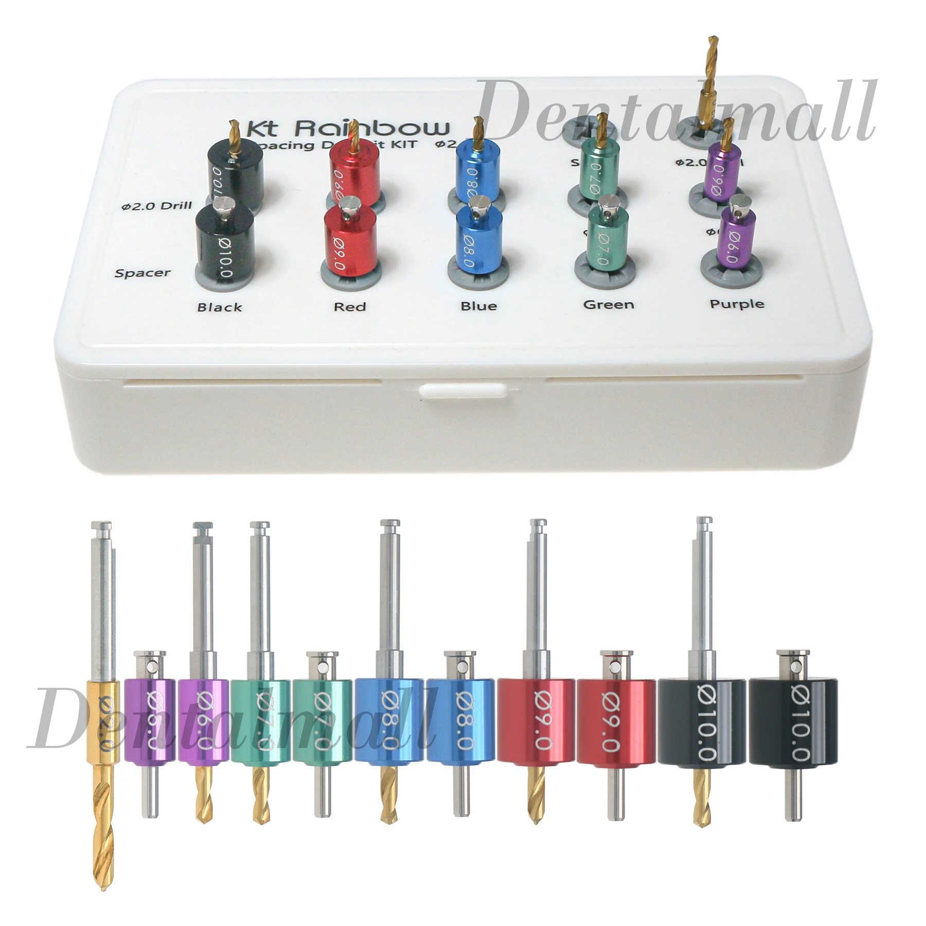 Dental Implant Positioning Kit Guide Pins Space Drills for Accurate Placement Measure the Space Between Adjacent Teeth