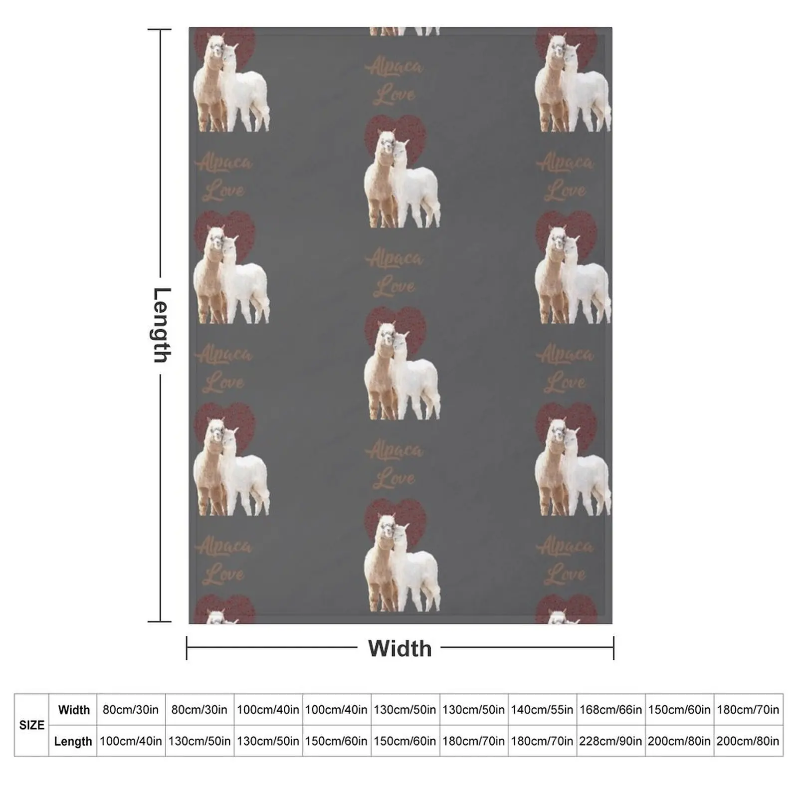 Alpaca love Throw Blanket couch cozy soft plush fuzzy picnic outdoor blanket