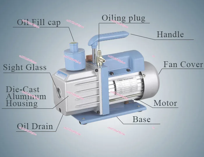 6CFM 7CFM Dual Stage Professional Hvac Rotating Vane Vacuum Longer Working Time Air Vacuum Pump for Air Conditioning