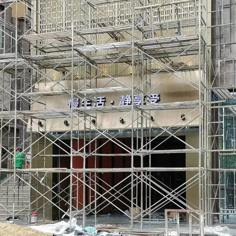 Andamio de marco Construcción Andamio de portal de paso móvil Escalera de aluminio resistente Andamio de marco en H