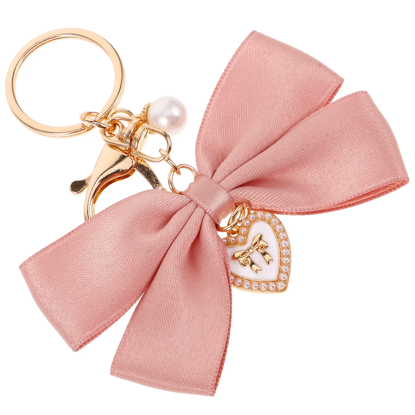 Key Holder Ribbon Bow Pendant Car Keychain Purse Rings Accessories Bowknot Chains Pink for Keys Women Miss