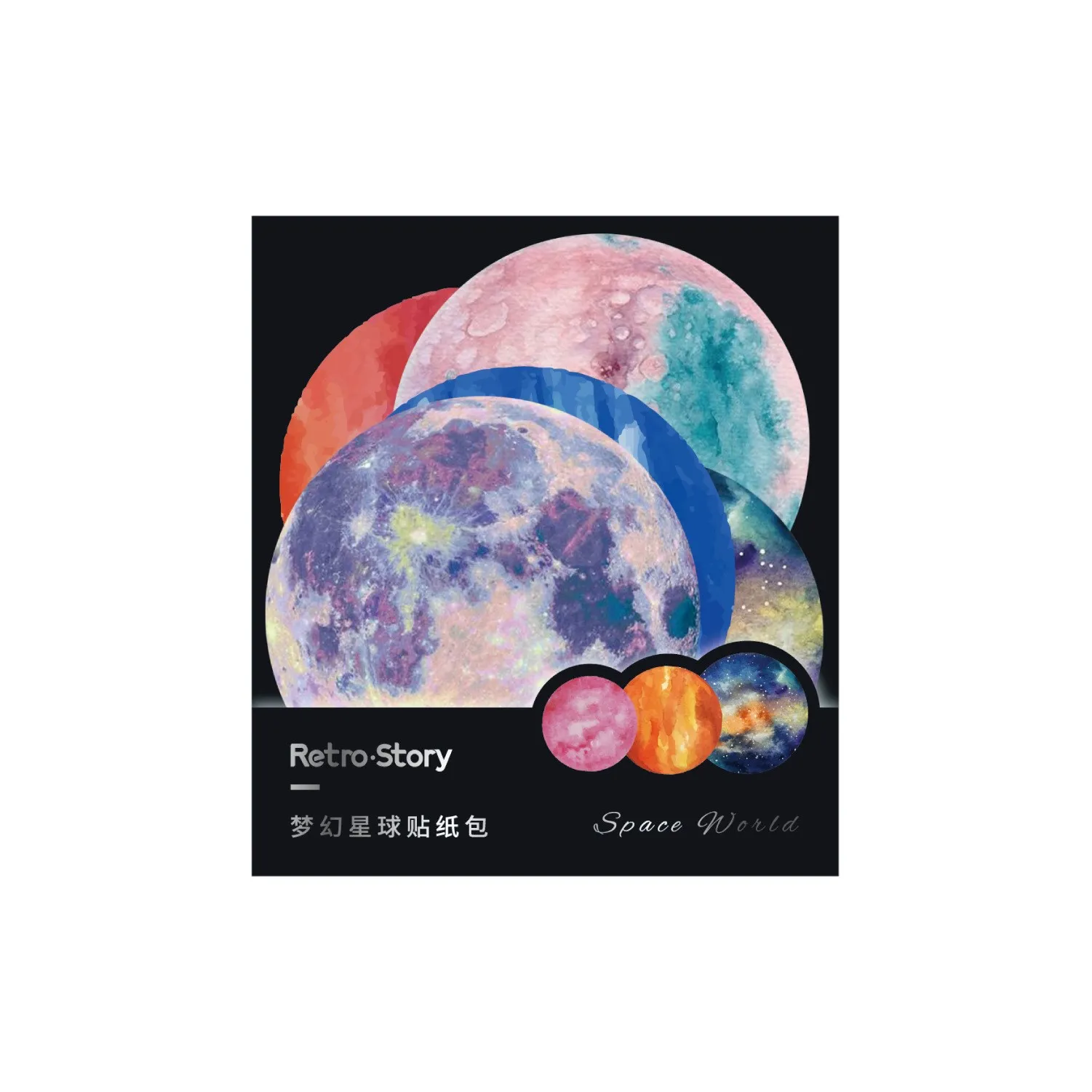 15 Pcs Scrapbooks Stickers Decals DIY Decoration Moon Phase planet Stickers For Laptop Scrapbook Suitcase Notebooks Album