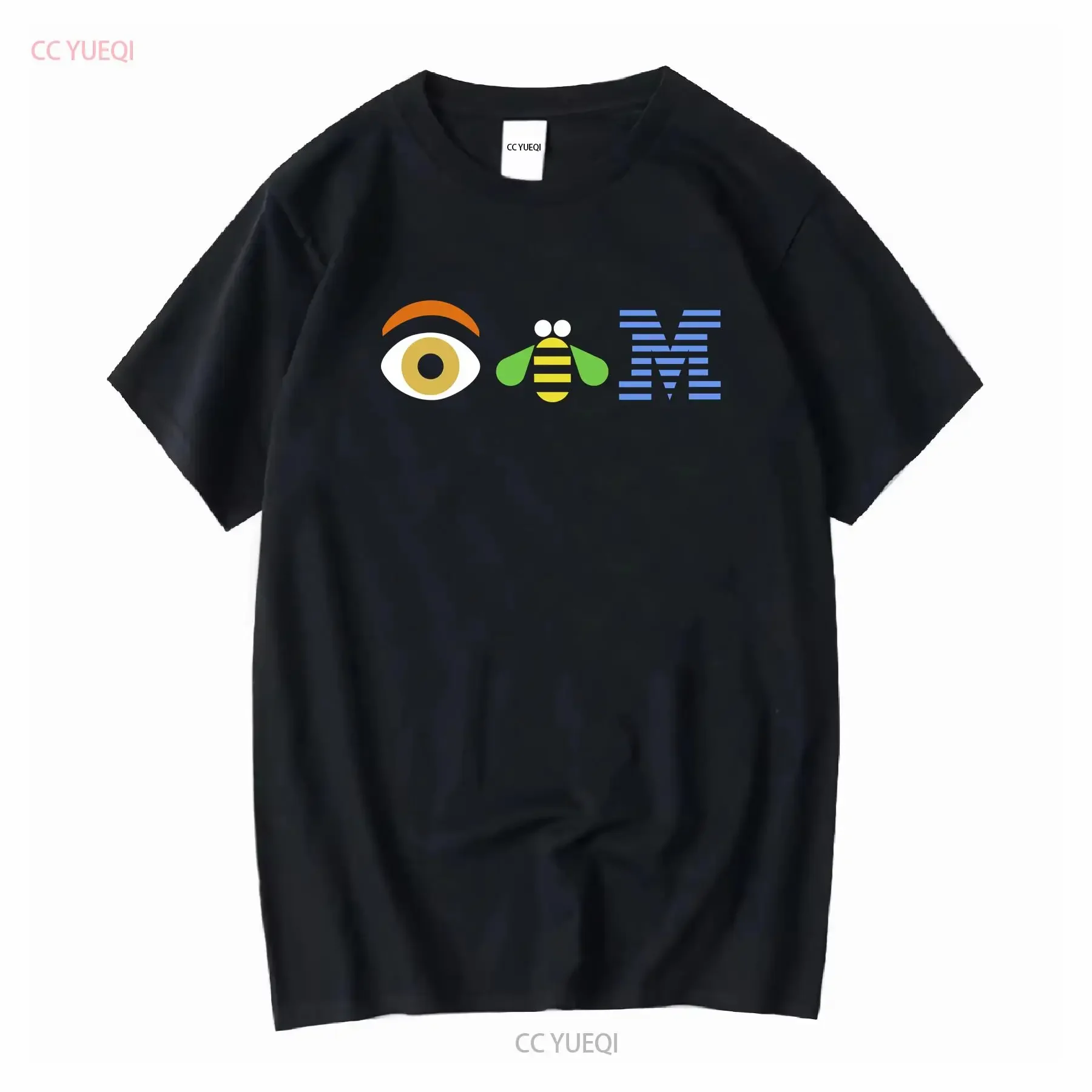 NEW Stunning IBM Computers Logo eye bee M Technology T Shirt 2XL Adult Black long or short sleeves vintage Washed Versatile