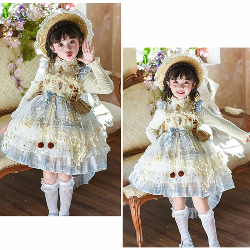 Party Dresses For Girls Spanish Lolita Fancy Princess Dress Girls Luxury Birthday Party Gown Elegant Wedding Bridesmaid Dress