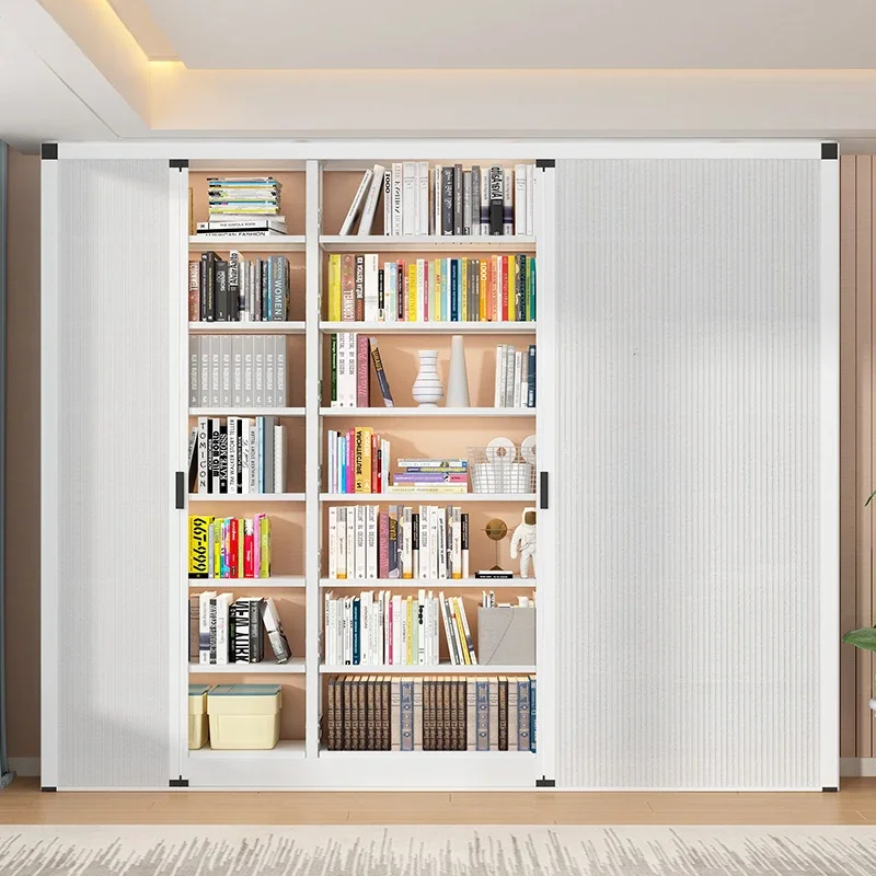 

Steel bookshelf custom honeycomb sliding door household locker bookcase floor dust door folding door various thickened