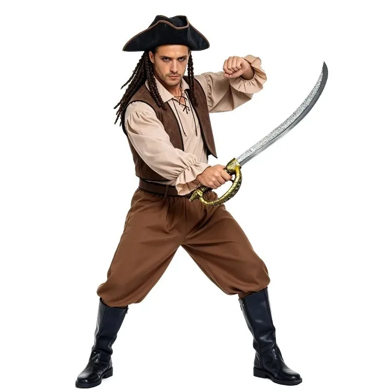 Halloween Cosplay Costume Couple Pirate Captain Cosplay Costume Men Women Full Stage Set Theme Party Role Playing Outfits - view 5