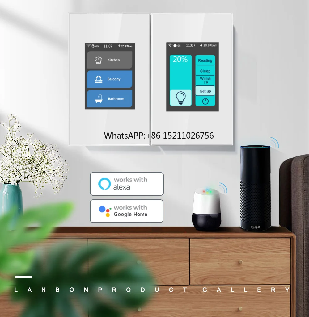 home automation 5 models in 1 LCD wifi switch smart home with power consumption google alexa
