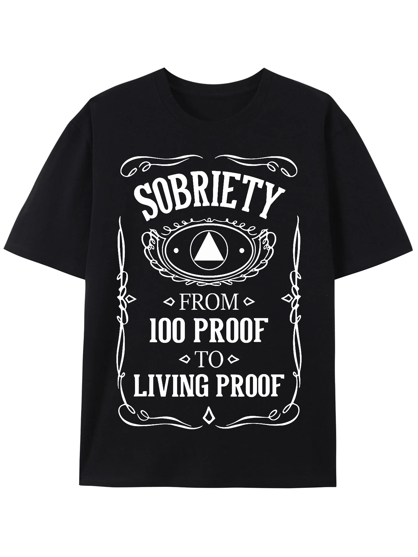

Living Proof-anniversary of sobriety AA NA recovery T-shirt
