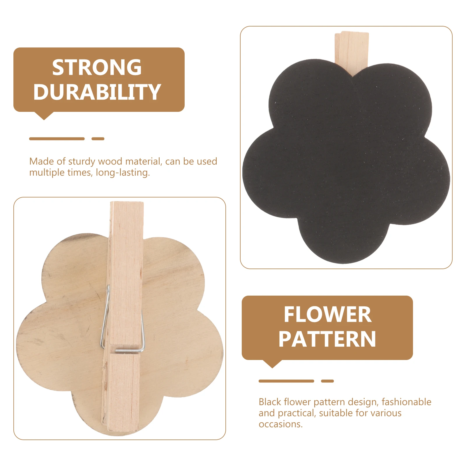 10Pcs Durable Wooden Chalkboard Sign Clips For Home Festivals And Restaurant Information Boards