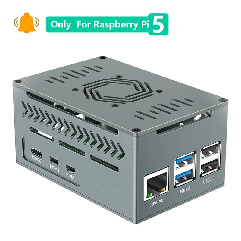 تتضمن حافظة ألومنيوم مصنوعة بشكل جيد لـ Raspberry Pi 5 مروحة 4010 PWM ومبددات حرارة نحاسية لألواح X1000/X1001/X1003/N04/N05 Pcie