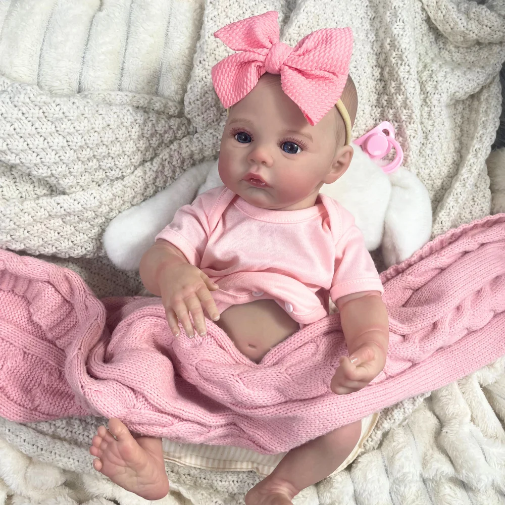 18 pollici Reborn Baby Doll Meadow Girl Corpo completo in vinile 100% fatto a mano 3D Pelle da collezione Art Doll Toy Compleanno Regalo di Natale