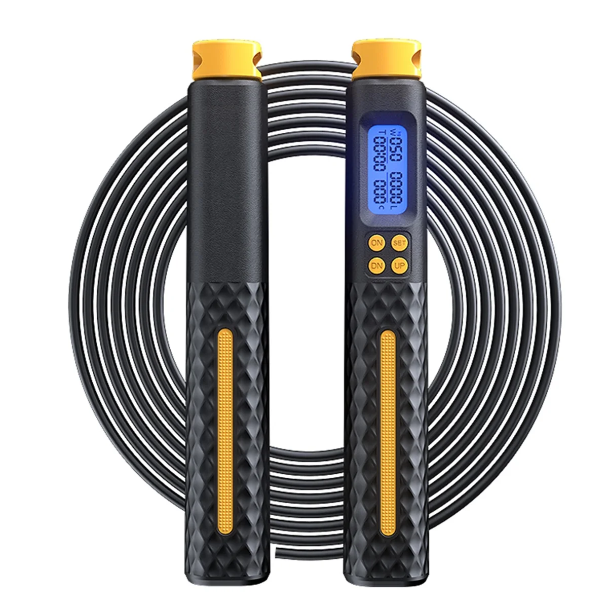 

A72P 2 in 1 Skipping Rope 3 Meter with Digital Counter Speed Professional Ball Bearings and Handles Jumps Black