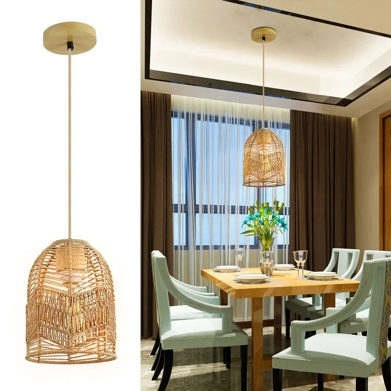 Creative Homestay Retro Southeast Asian Straw Chandelier Hotel Restaurant Personalized Study Tea Room Rattan Art Lamp