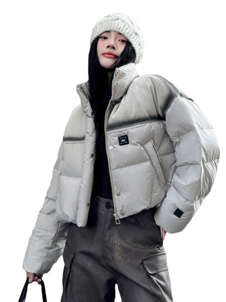 Fashion Street Down Jacket 2025 Winter New 90% White Duck Puffer Coat Women's Thickened Warm Bread Clothes Short Parkas Outwear