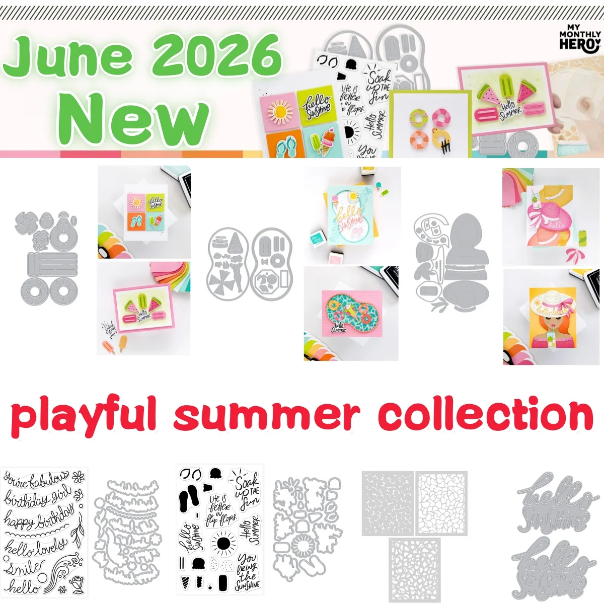 

Summer 2026 Pool Party Metal Cutting Dies Clear Stamps Stencil for DIY Making Card Scrapbook Embossed Craft Template Decoration