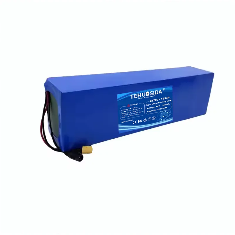 60V50Ah 21700-16S4P Lithium-ion Rechargeable Battery Pack with BMS, 0-3000W, Suitable for High-power 67.2V Motorcycles/tricycles