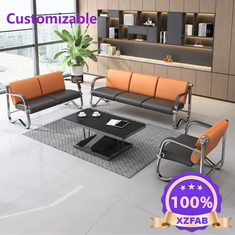Factory Direct 2026 Wrought iron office small sofa three-person waiting area business reception room sofa combination simple, si