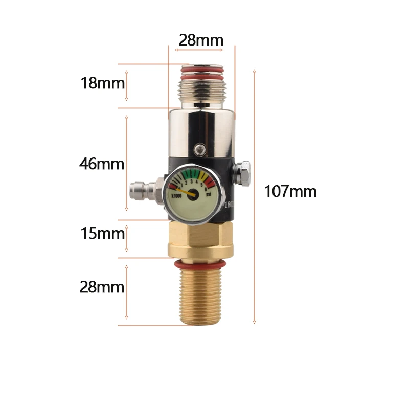 HPA Scuba Air Tank Pressure Regulator Adjustable 0-1800PSI Gas Filling Adapter Regulating Valve For Compressor Aquarium Fittings