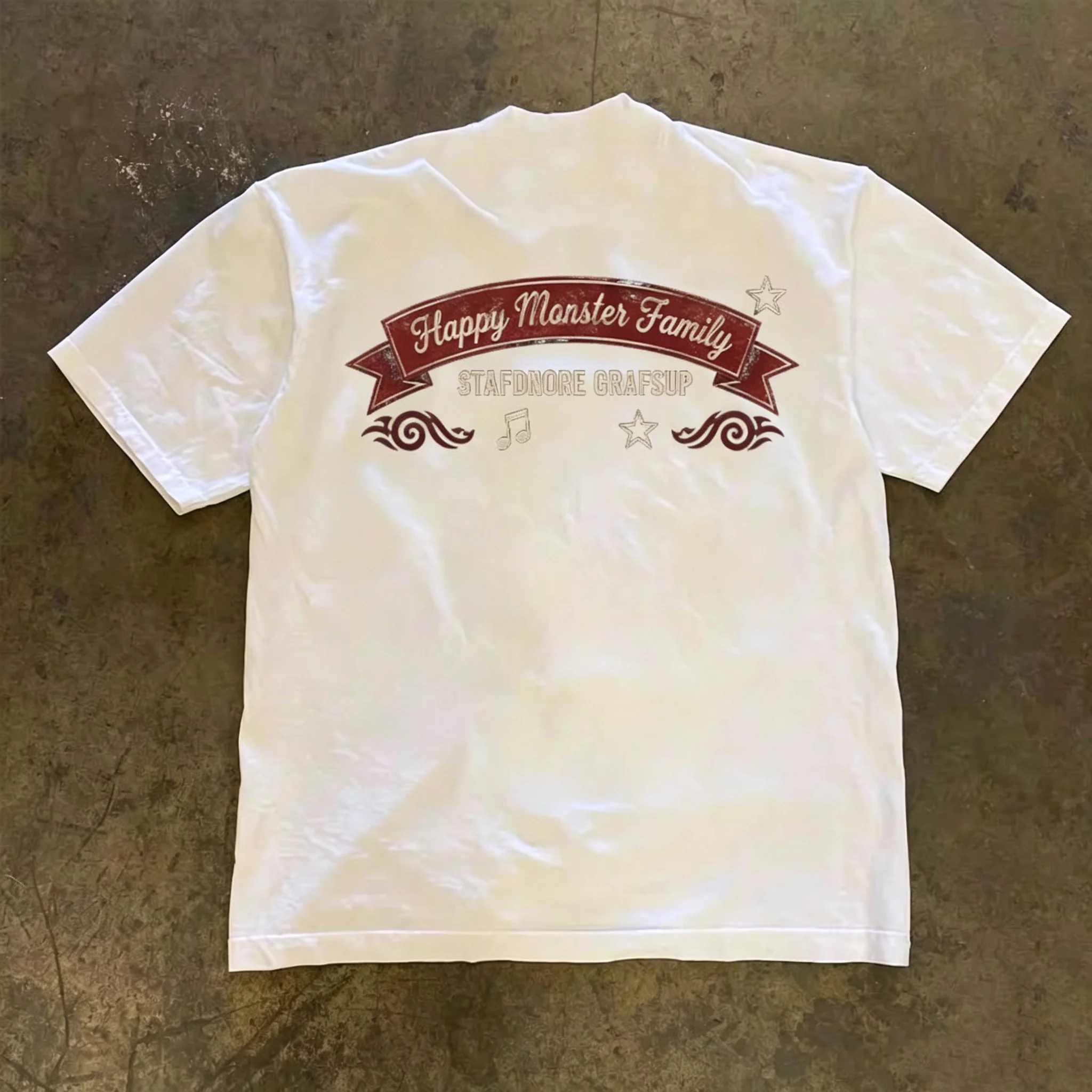 Pure Cotton Double Thread Loose Fit Short Sleeve T-Shirt Unisex Breathable Comfortable American Retro Style for Couples