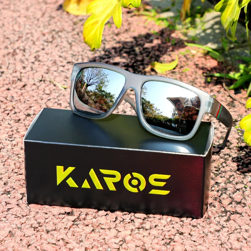 

KAROS Unisex Square Sunglasses Polarized Coated Lens Suitable For Driving Fishing Sunglasses Anti-UV Sport Eyeglasses With Box