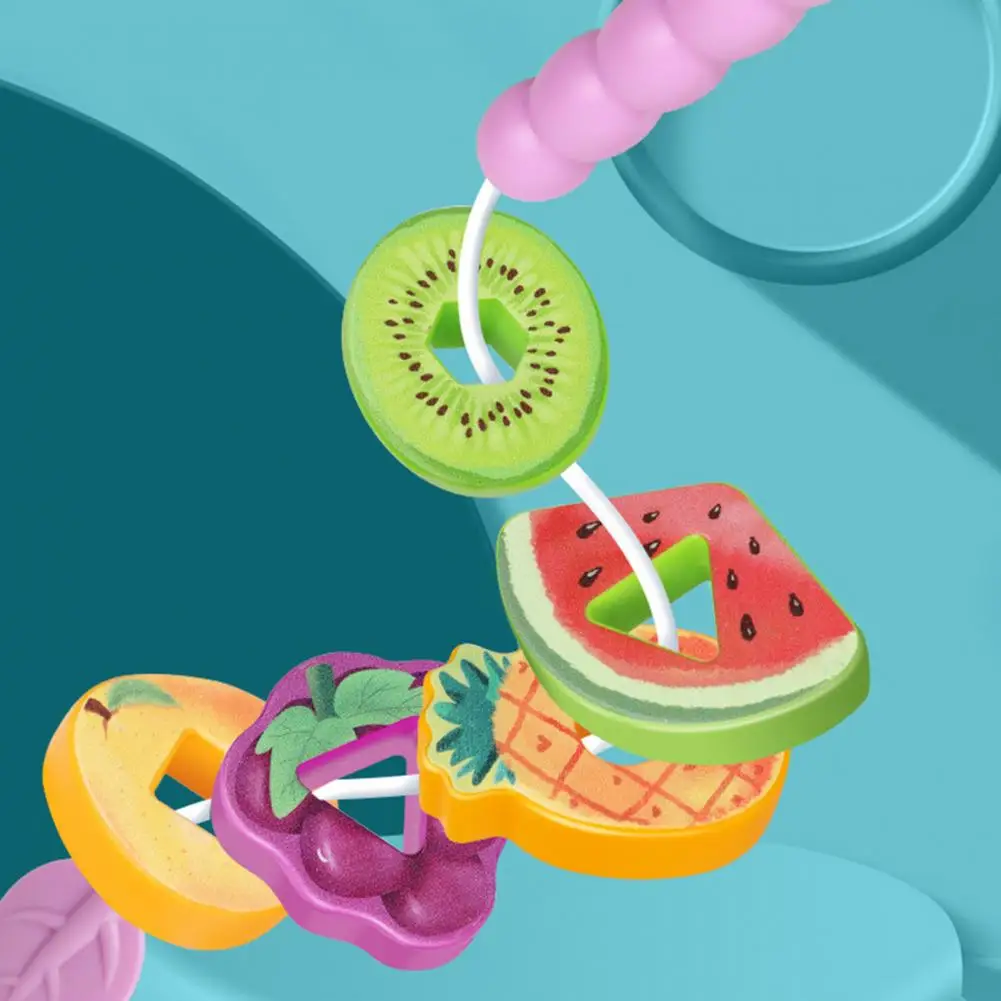 Kolorowa zabawka do sznurowania koralików Drewniana zabawka do sznurowania koralików Caterpillar dla maluchów Edukacyjna gra w sznurowanie koralików dla przedszkolaków