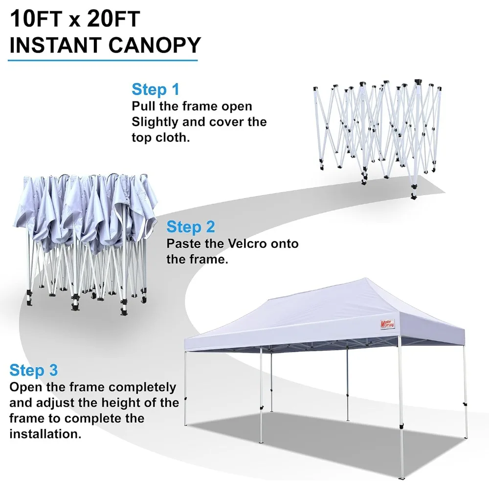 Barraca pop-up de grau comercial 10x20 para abrigo externo instantâneo em branco