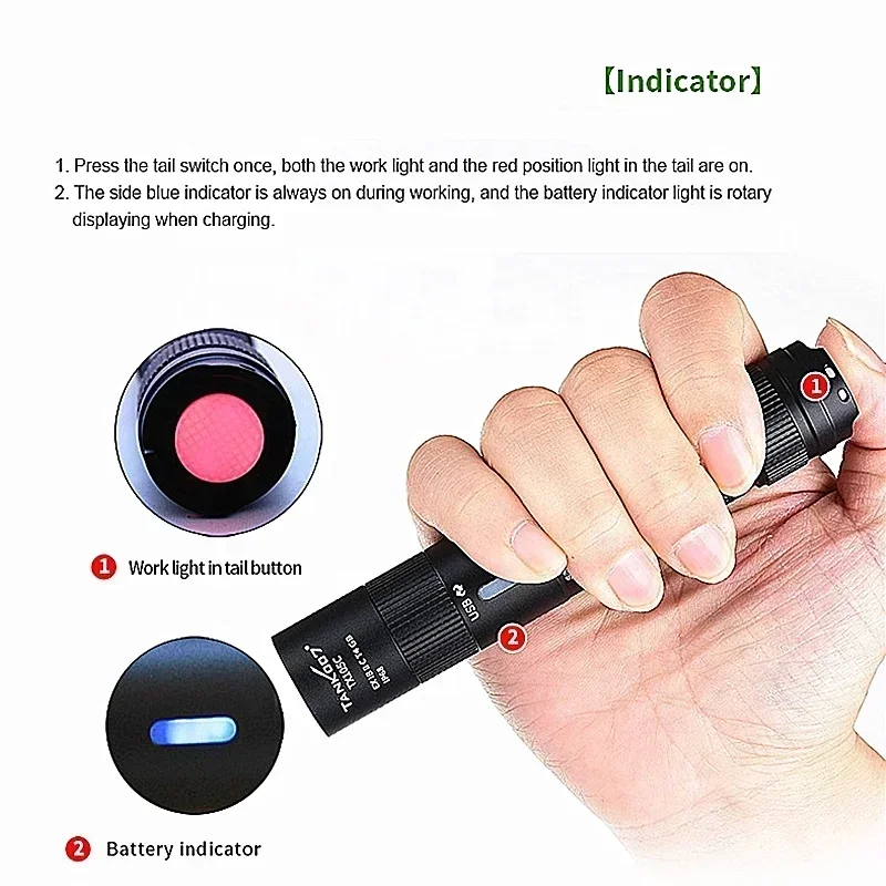 USB C Rechargeable Fireman Explosion Proof Torch Led Flashlight For Helmet