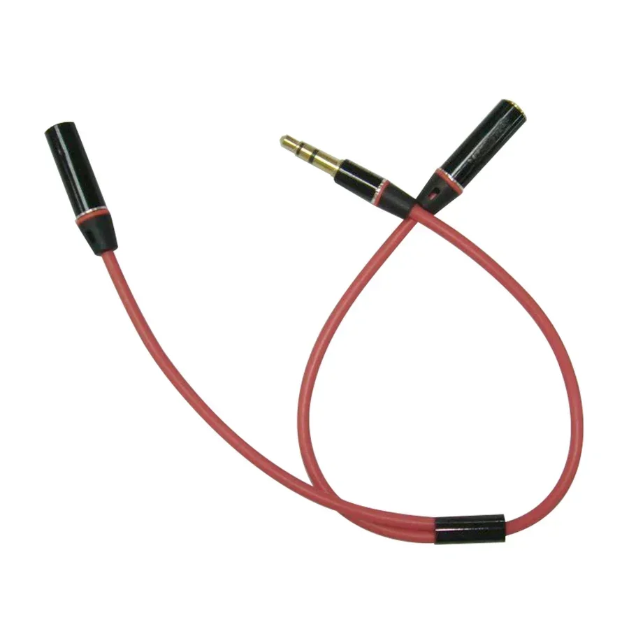 200pcs Audio Microphone Y Splitter Extension Cable Jack 3.5mm Male to 2 Female Aux Cord for MP4 Headphone Phone Laptop