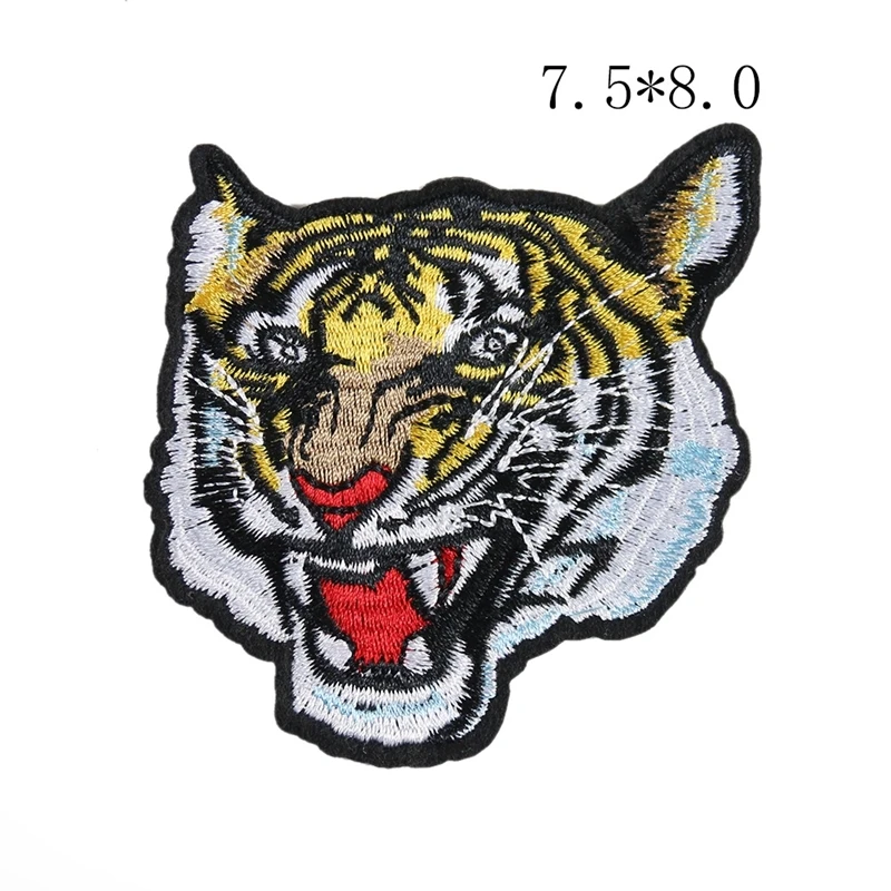 Large size domineering tiger embroidery sequin patch men\'s clothing coat badge Iron-on clothes hole sewing decoration