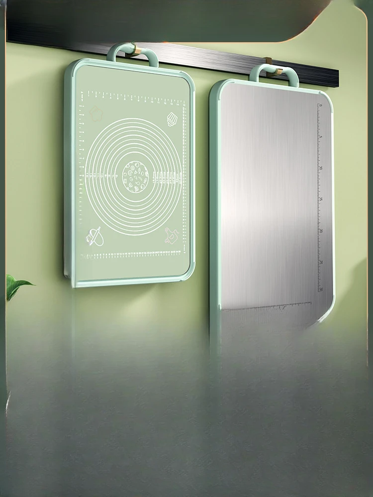 The product can be customized. Cutting board, antibacterial and mold resistant, household stainless steel cutting board, double