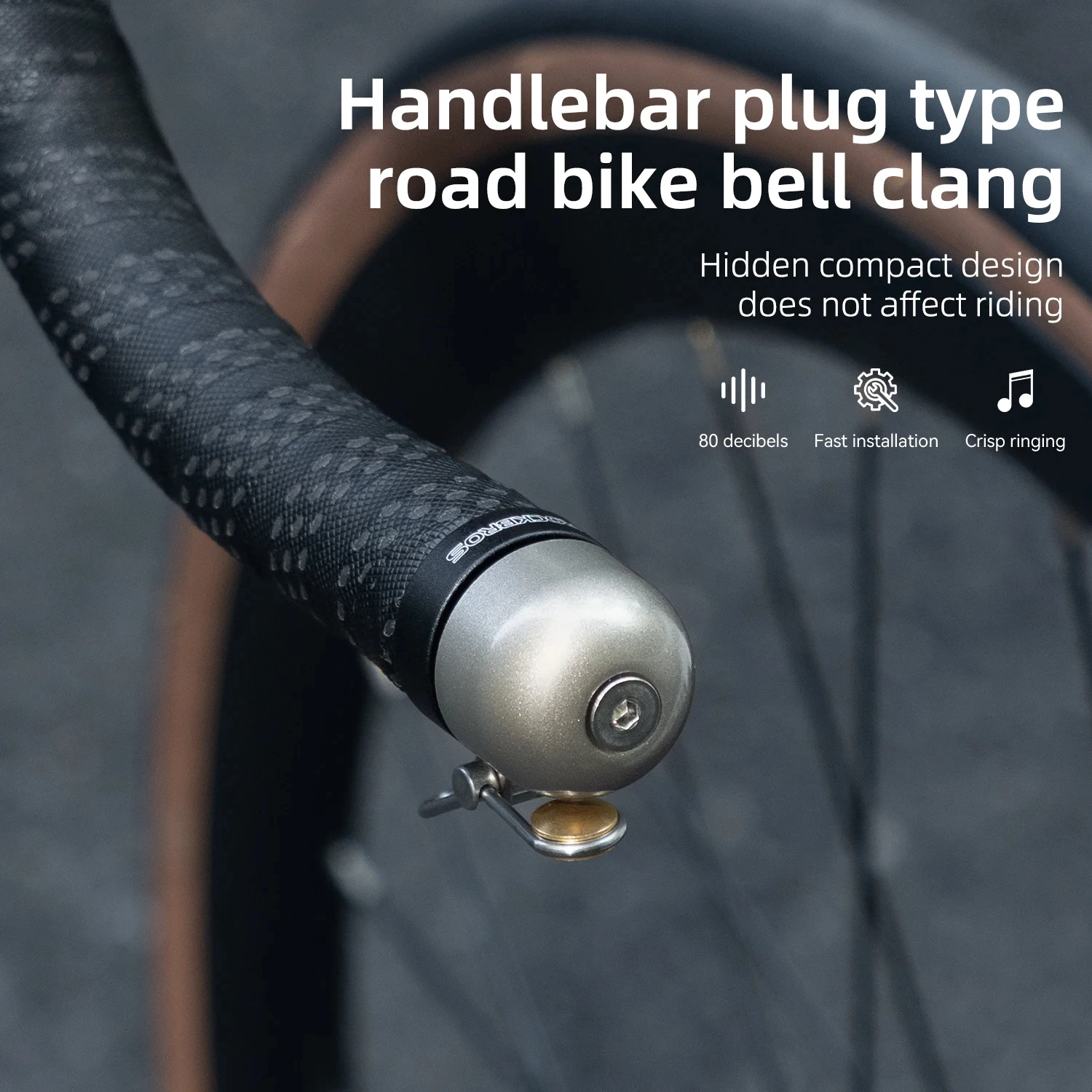 

ROCKBROS Bicycle Bell Clear Loud Sound MTB Road Bike Horn Bicycle Handle Bells Ring Suitable for 22.2mm handlebar 80db Bell 1PCS