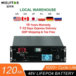 New 48V 120Ah LiFePo4 Battery Pack Bulit-in BMS 51.2V 5.12kw Lithium Ion Battery 48V 100Ah 200Ah 300Ah LiFePO4 Battery NO TAX