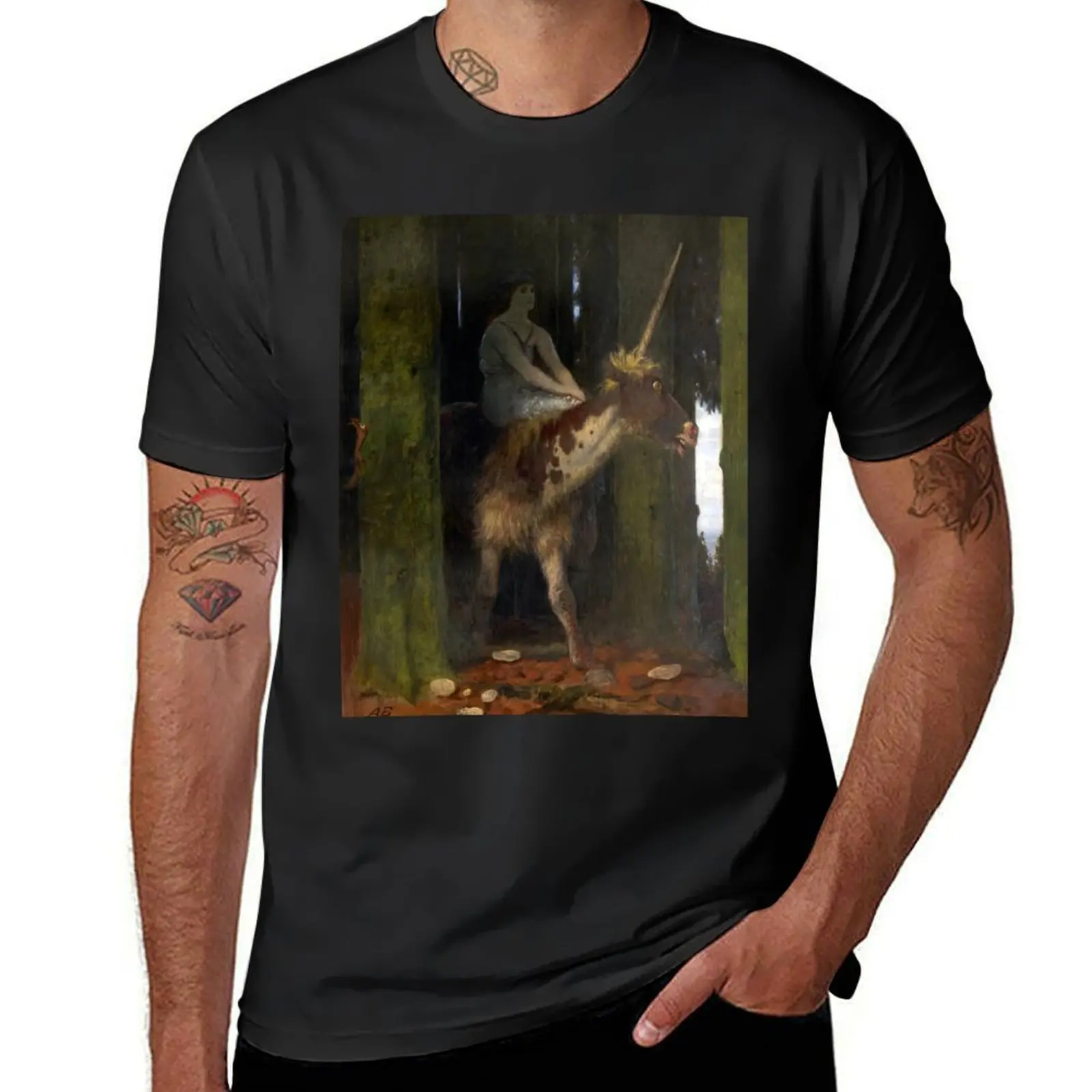 Silence of the Forest - Arnold B?cklin T-Shirt plain tees designer t shirt men