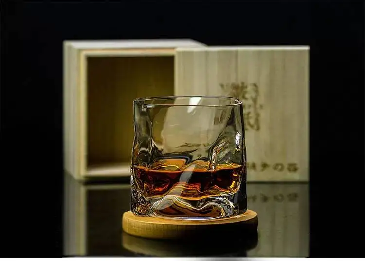 Japanese Edo Designer Crumple Paper Irregular Shape Crystal Faceted Der Whiskybecher Whiskey Whisky Rock Glass Artwork Wine Cup