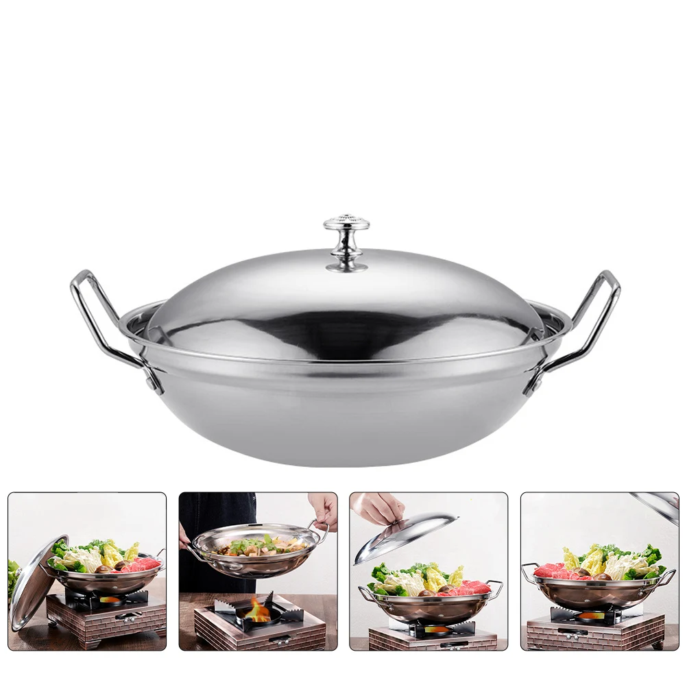 

Multipurpose Stainless Steel Pot Rapid Even Heat Transfer Safe Smooth Design for Home Cooking