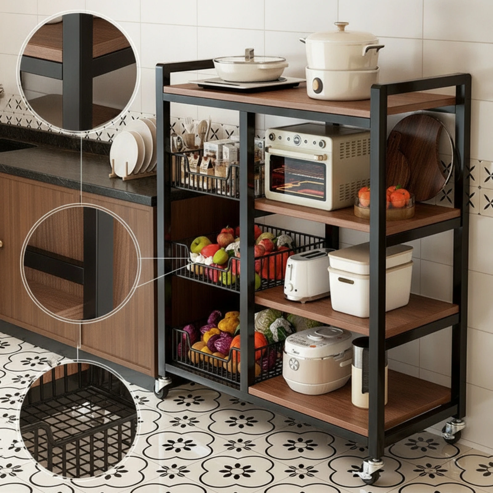 Mutfak Depolama Rafı Çok Katlı - Kitchen Baking Cart incelemesi ve fiyatı