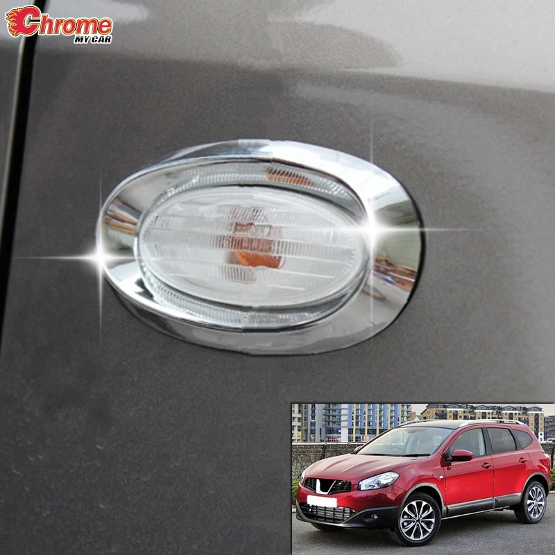 Turn Signal Lamp Side Light Chrome Cover Trim For Nissan Qashqai Dualis J10 2010 2011 2012 2013 Bezel Car Styling Decoration