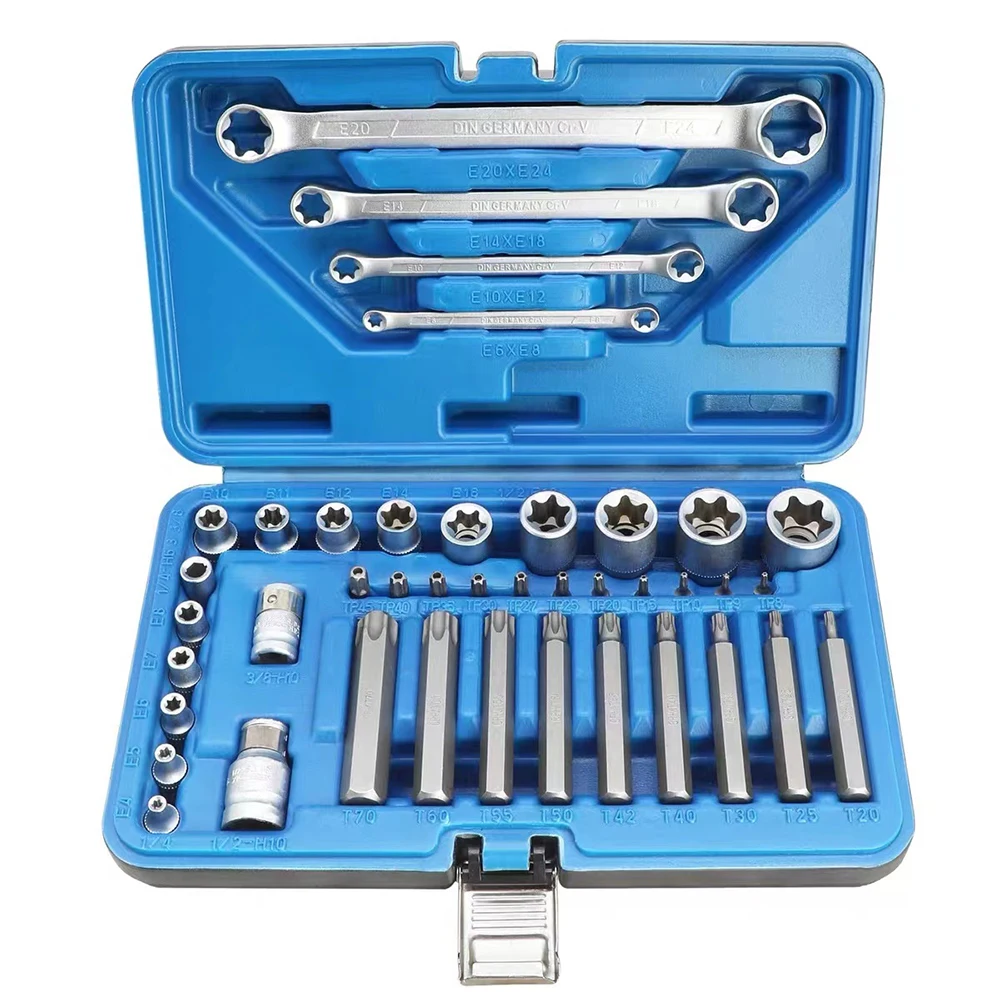 

41pcs E-type Socket Set Spline Angle Sockets E-type wrenches Internal Hexagon Socket E10 E12
